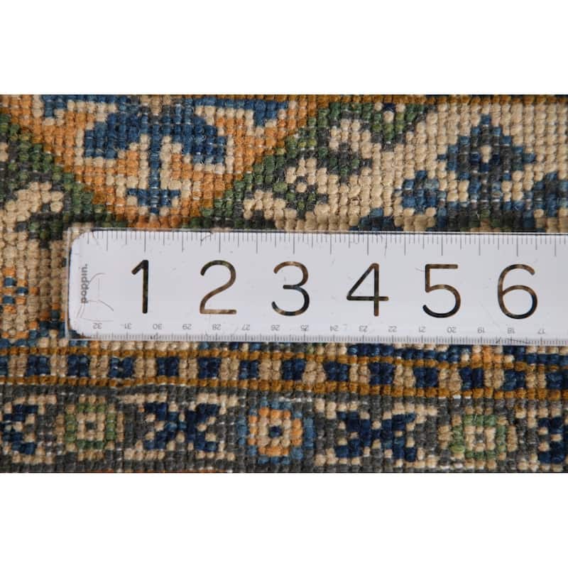 Blue Kazak Oriental Accent Rug Handmade Geometric Wool Carpet - 2'9"x 4'1"