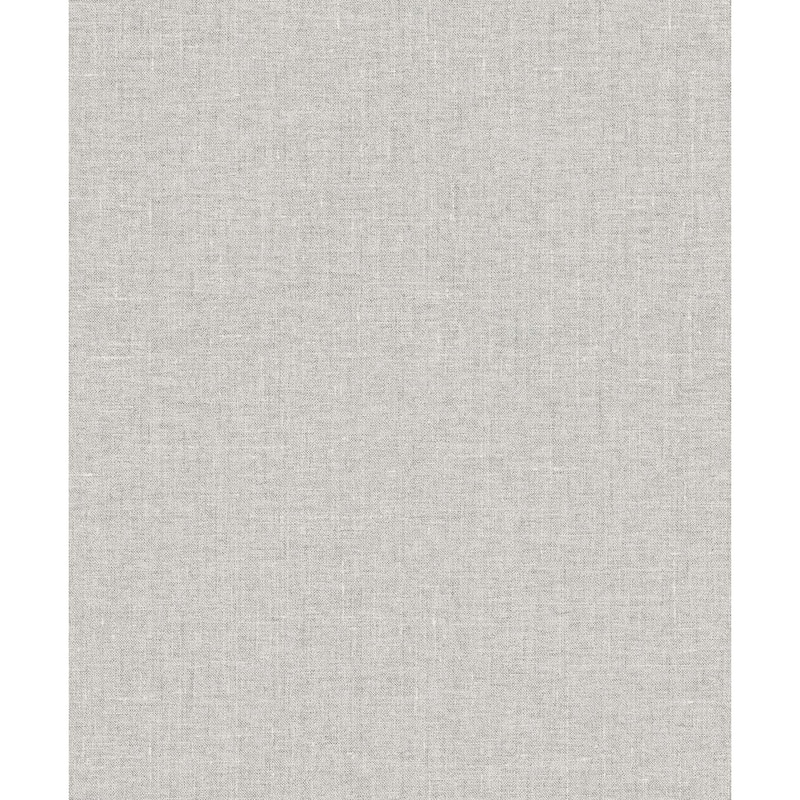 Seabrook Designs Abington Faux Linen Nonwoven Unpasted Wallpaper - 20.9 in. W x 33 ft. L - Uniform Gray