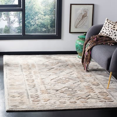 SAFAVIEH Handmade Wyndham Ganna & Contemporary Geometric Wool Rug