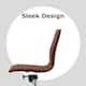 Set of 2 Modern Office Chairs, Upholstered PU Leather Ribbed Armless Mid Back with Metal Frame, Adjustable Height, Tilt