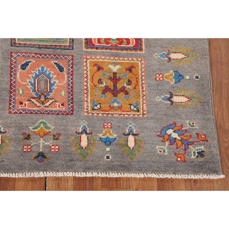 Garden Design Kazak Oriental Accent Rug Handmade Wool Carpet - 3'7" x 4'11"