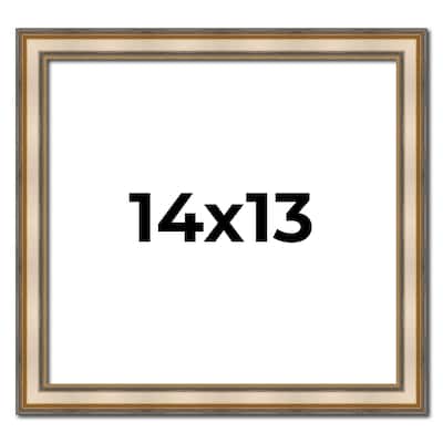 14x13 Frame Gold Solid Wood Shadow Box Width 1.5 Inches | Interior Frame Depth 2 3/8 Inches