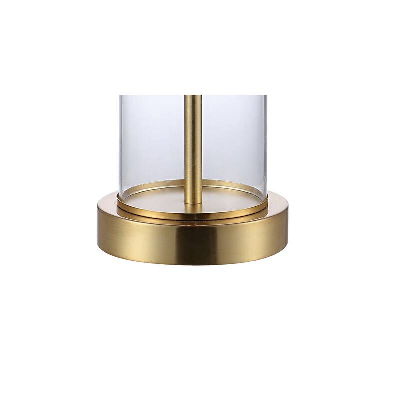 Cabell 21" Glass Modern Contemporary USB Charging LED Table Lamp, Oil Rubbed Bronze (Set of 2) by JONATHAN Y