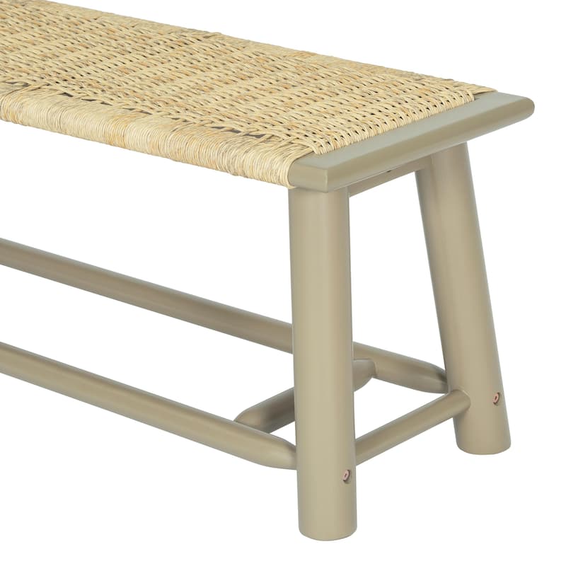 3-Seater Rattan Bench - Moisture-Resistant Hardwood Frame