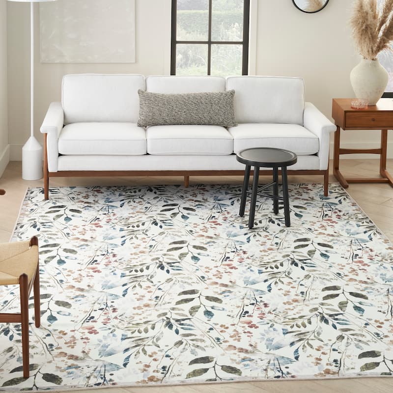 Nourison Washables Indoor Multicolored Floral Area Rug