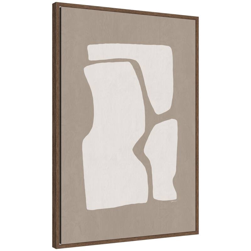 Kate and Laurel Organic Figures No. 2 by Gabrielly Guedes Framed Canvas Wall Art Print - 23x33