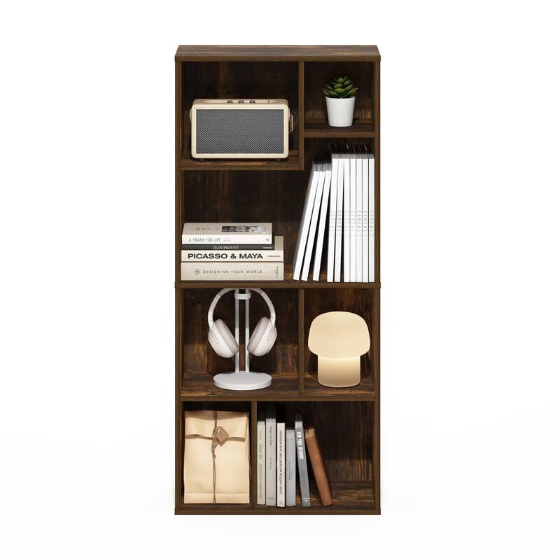 42.13 in. Tall Pine Wood 7-Shelf Bookcase