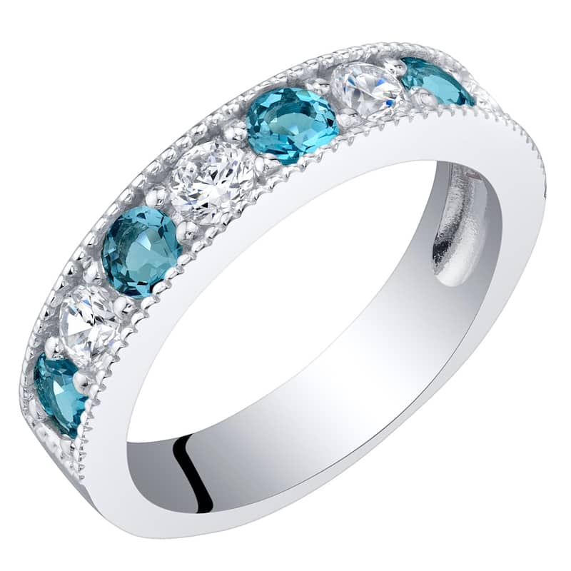 Sterling Silver 0.75 ct London Blue Topaz Stackable Ring