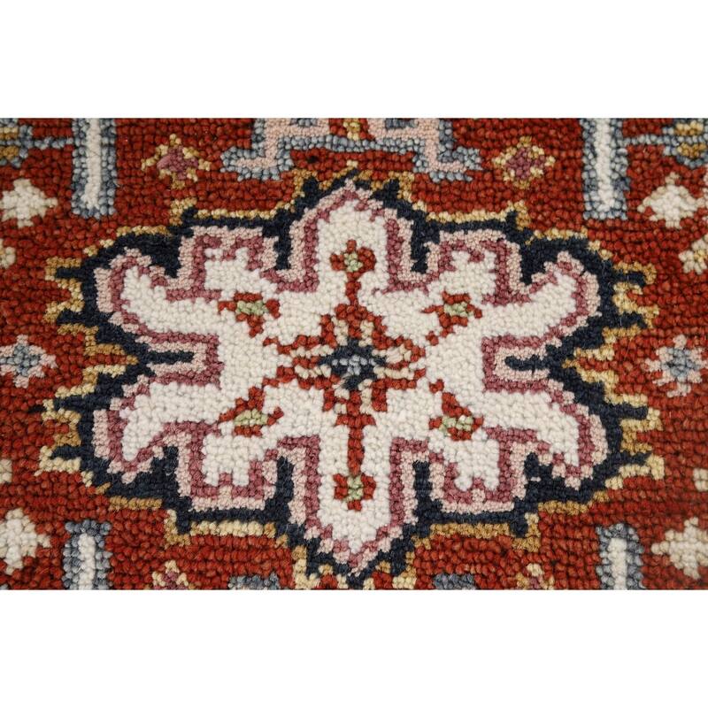 Geometric Kazak Accent Rug Hand-Knotted Wool Carpet - 2'0" x 3'0"