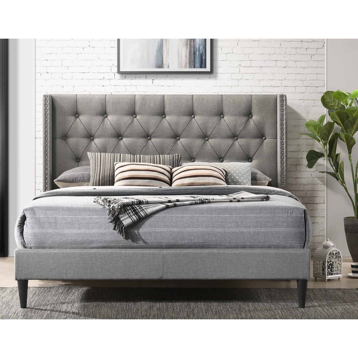 Fredson upholstered platform shop bed