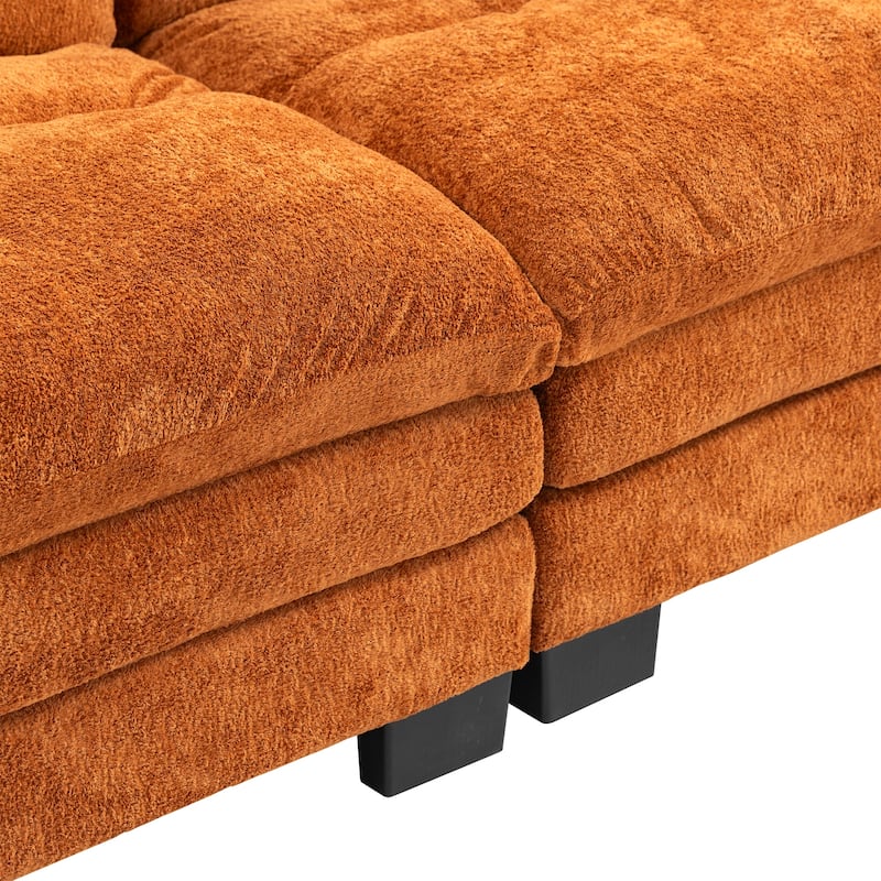 84" Upholstered 3-Seater Sofa with Dual-Layer Memory Foam Cushioning, and Complimentary Comfort Pillows