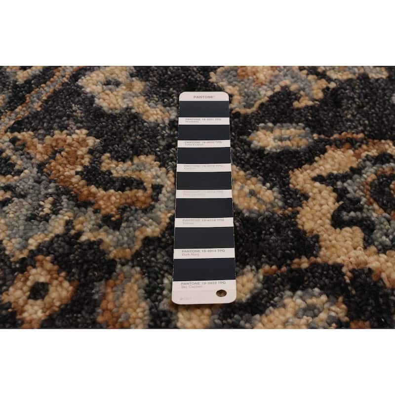 ECARPETGALLERY Hand-knotted Jules Serapi Dark Navy Wool Rug - 7'9 x 9'11