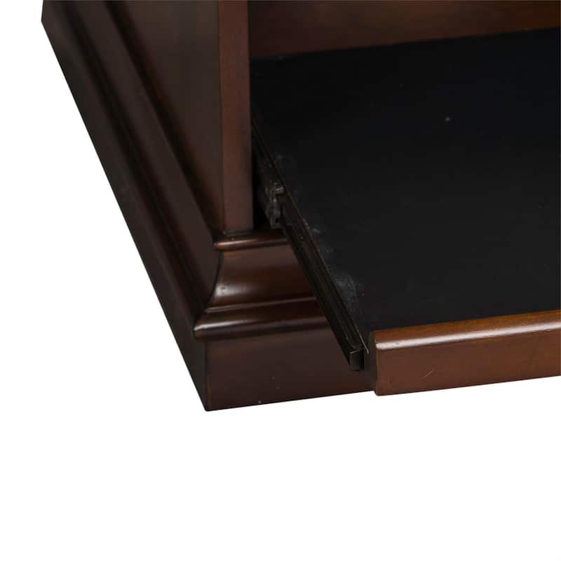 Brayton Manor Cognac Brown Wood Credenza Desk with Lockable File Drawers