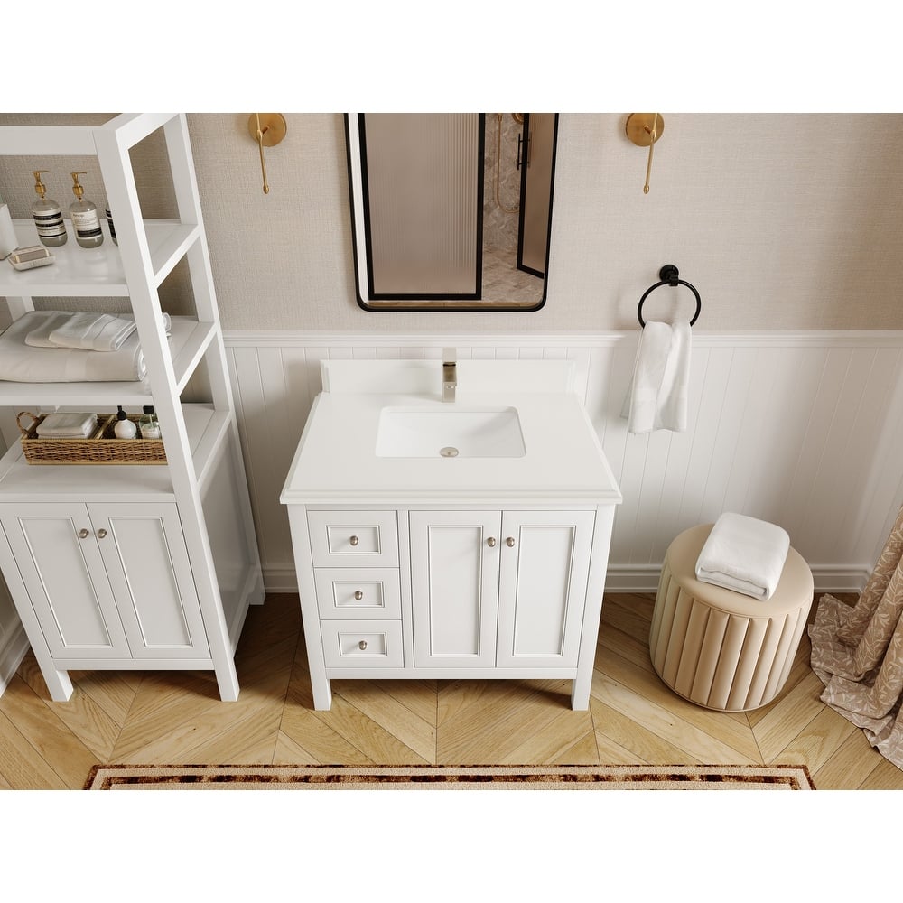 Willow Collections 36 in. W x 22 in. D Nashville Center Right Sink Bathroom Vanity with Countertop