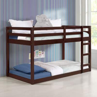Twin size Wood Loft Bed with Built-in Ladder