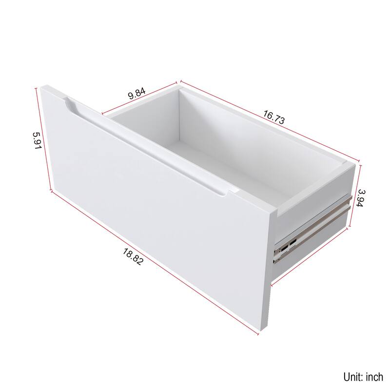 Roomfitters 3-in-1 Vanity Desk with Flip Top Mirror and Glass Desktop, Makeup Vanity Table with 3 Drawers and Stool, White