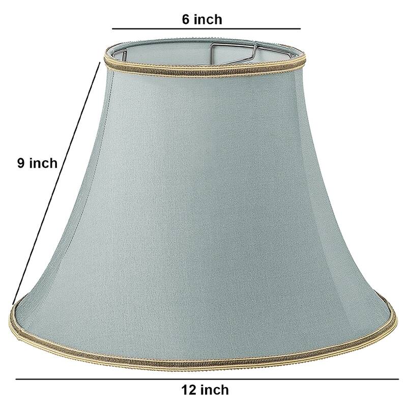 Pyramid Ivory White/Green Round Bell Stretched Spider Fitting Lamp Shades 6"x12"x9"(2-Pack) - N/A