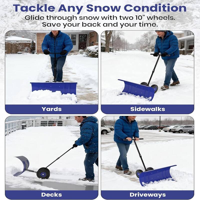 29-Inch Heavy-Duty Steel Snow ShovelSingle Pole