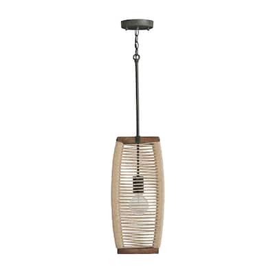 Jacob 1-light Grey Wash/ Iron Silk Hanging Pendant - Grey Wash/ Iron Silk