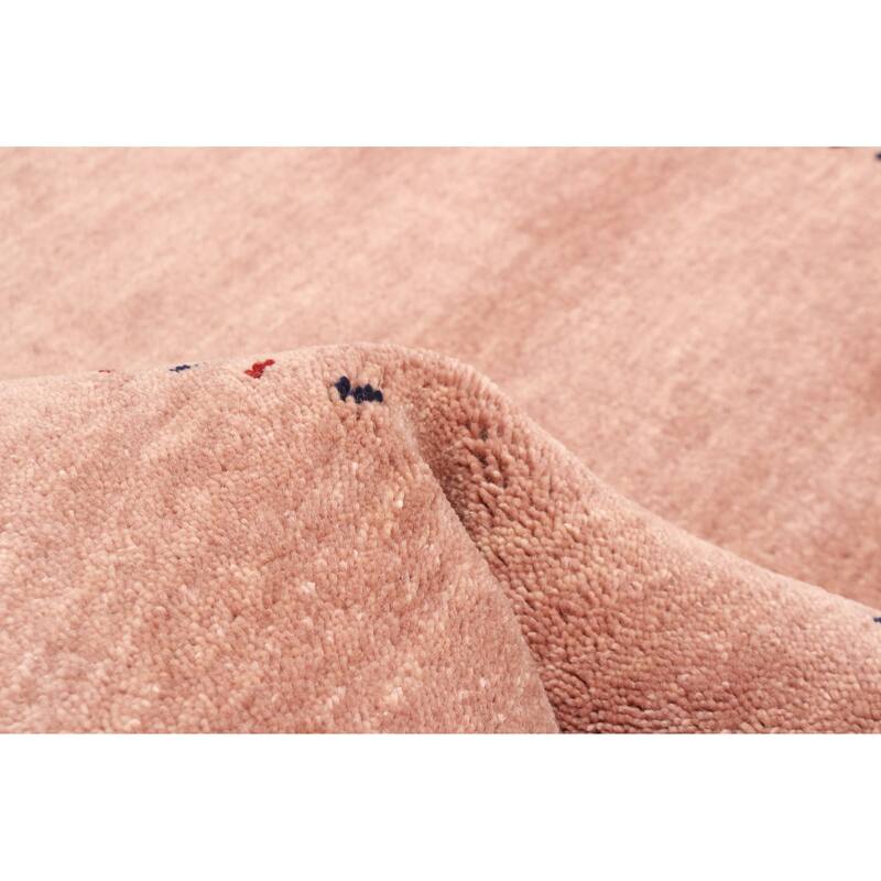 ECARPETGALLERY Hand Loomed Kashkuli Gabbeh Pink Wool Rug - 3'10 x 5'9