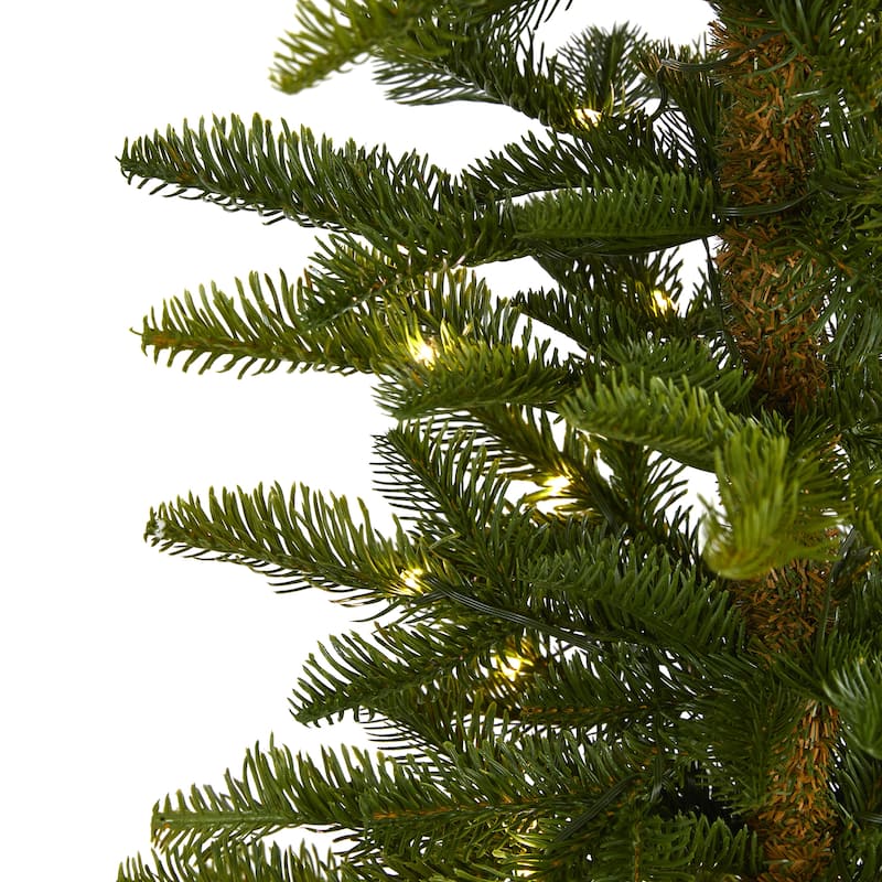 6ft. Alpine Artificial Christmas Tree with 100 Clear Microdot Multifunction LED Lights - Minimalist Festive X-Mas Tree