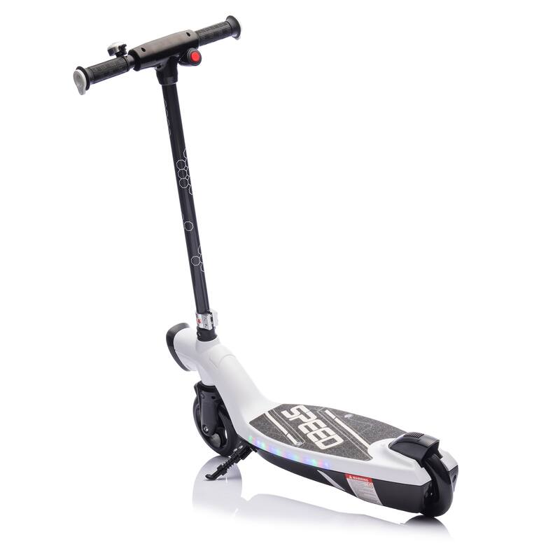 Kids Ride On Electric Scooter With Kickstand,Scooter Bell,Wider Pedal,Non-Slip Handle,Colorful LED Lights,For Kids 6+.