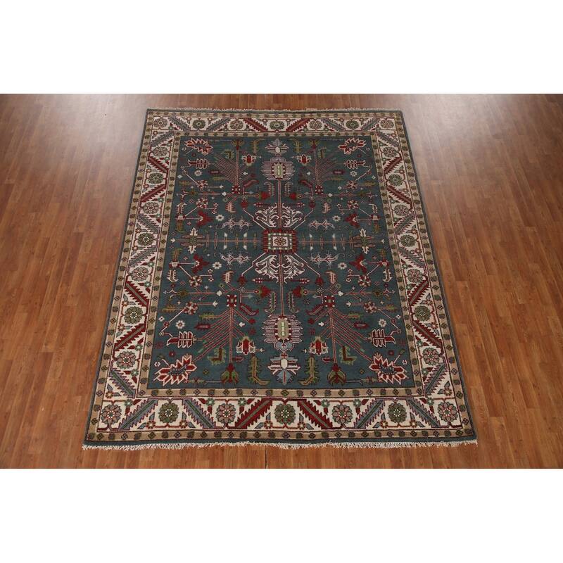 Oushak Oriental Area Rug Hand-Knotted Wool Carpet - 7'11"x 9'10"