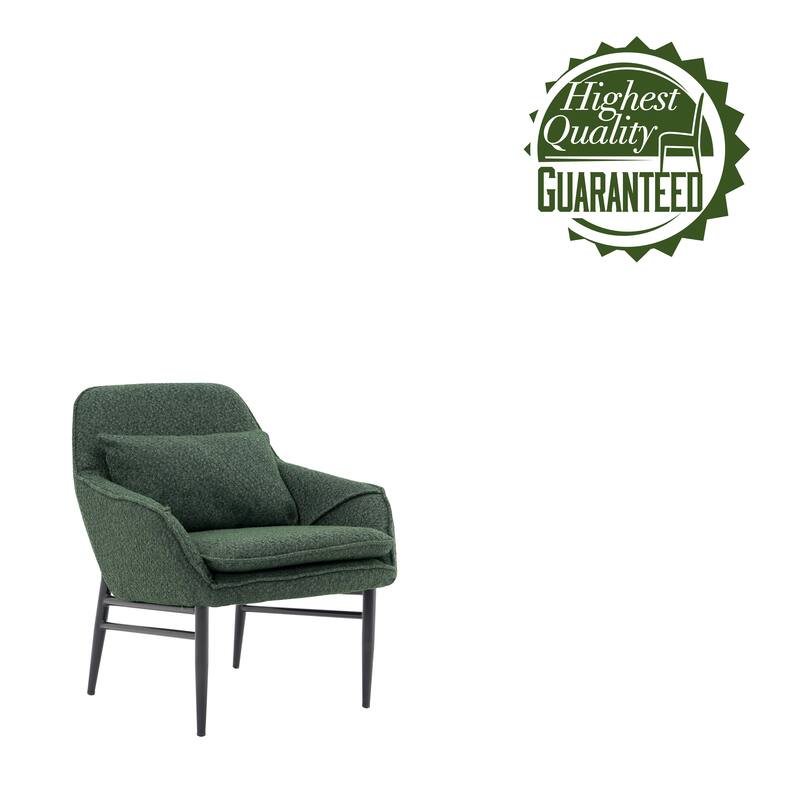 Porthos Home Hali Fabric Upholstered Accent Chair with Pillow, Steel Legs