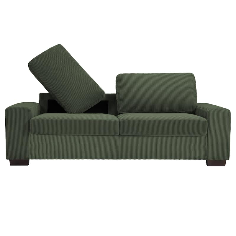Modern 80" Upholstered Fabric 3-Seater Sofa