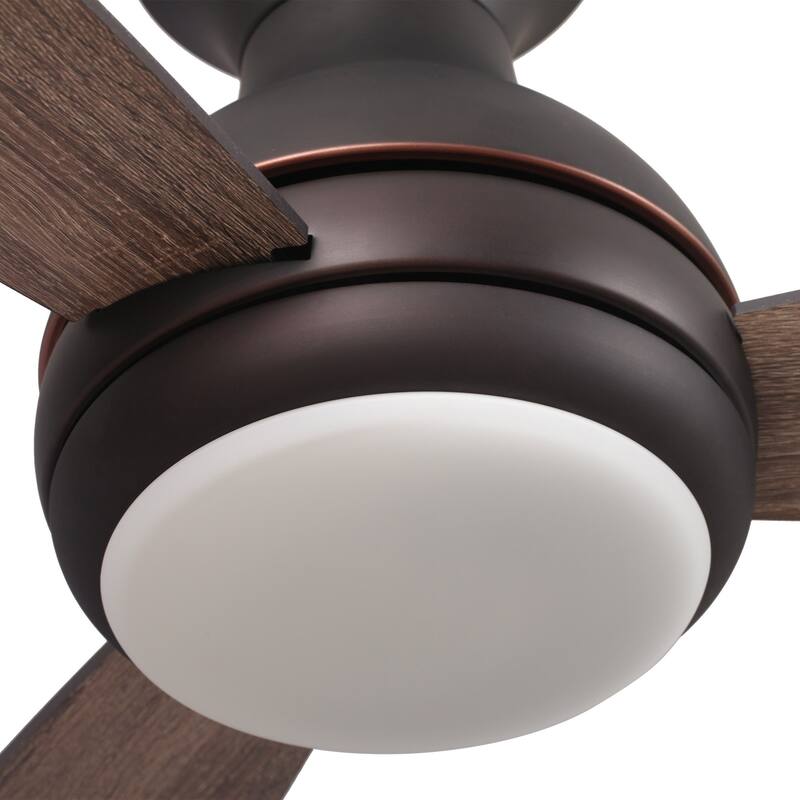 48" Bronze 3-Blade Integrated LED Flush Mount Ceiling Fan with Remote