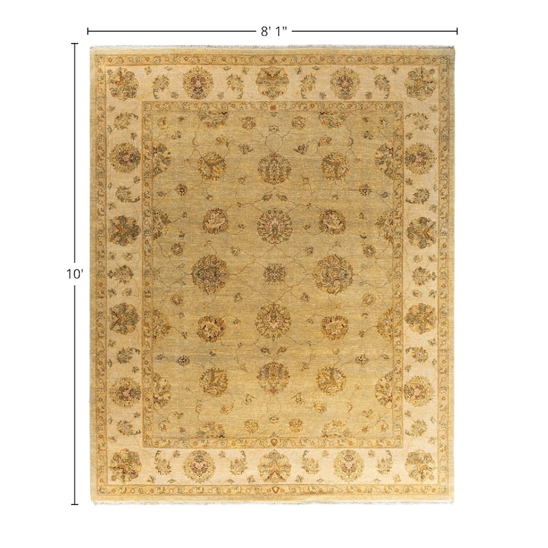 Oushak One-of-a-Kind Hand-Knotted Area Rug - Gold, 8' 1" x 10' 0" - 8' 1" x 10' 0"