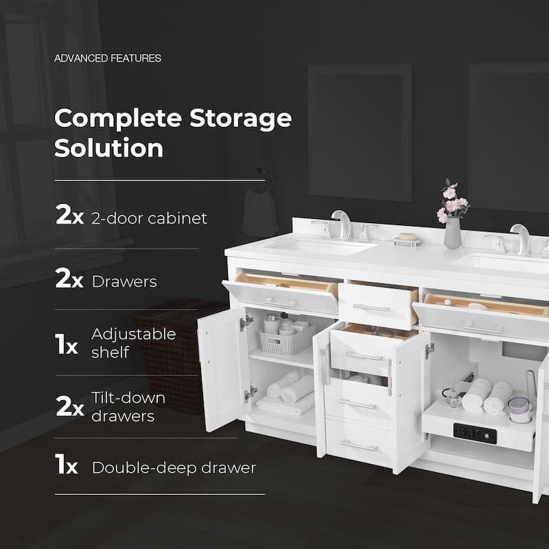 OVE Decors Bailey Bathroom Vanity with Power Bar