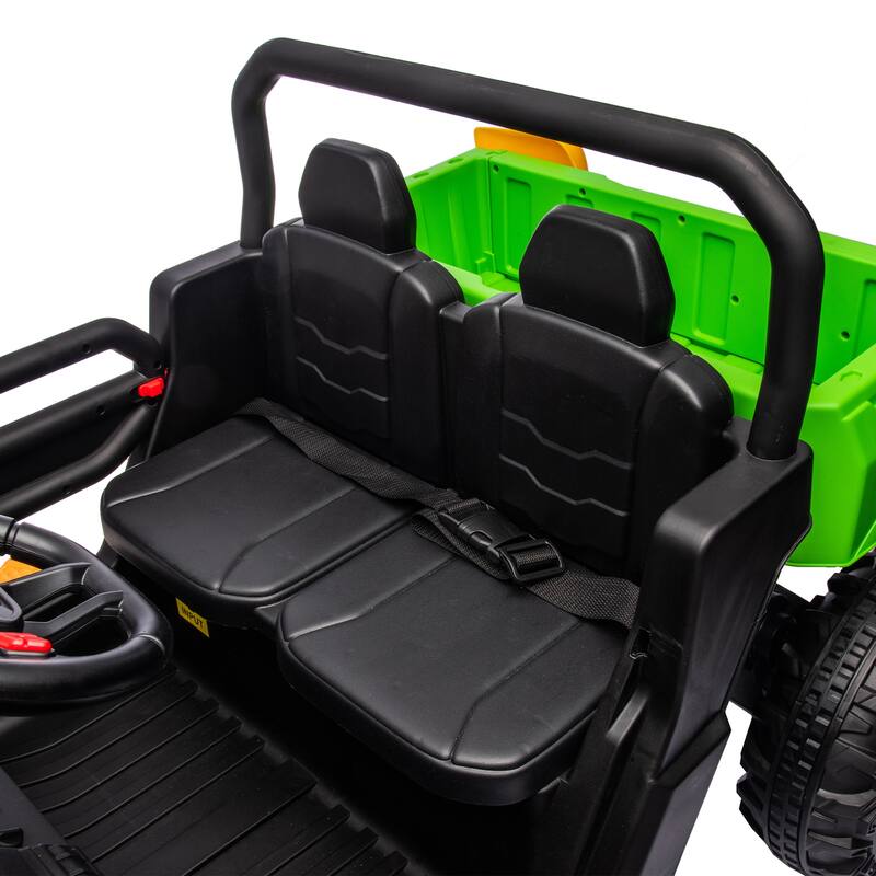 24V Kids Ride-On Dump Truck, Remote Control, Realistic Dump Bed, Two-Seater, Ages 3-8