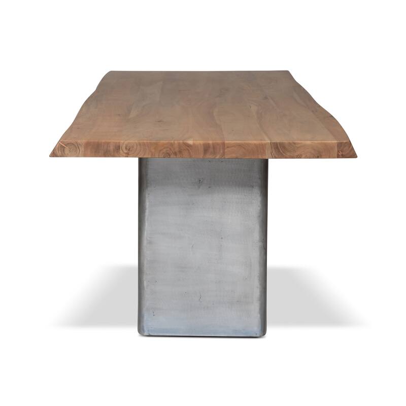 Urbia Brooks Solid Acacia Dining Table - Cast Slab Base