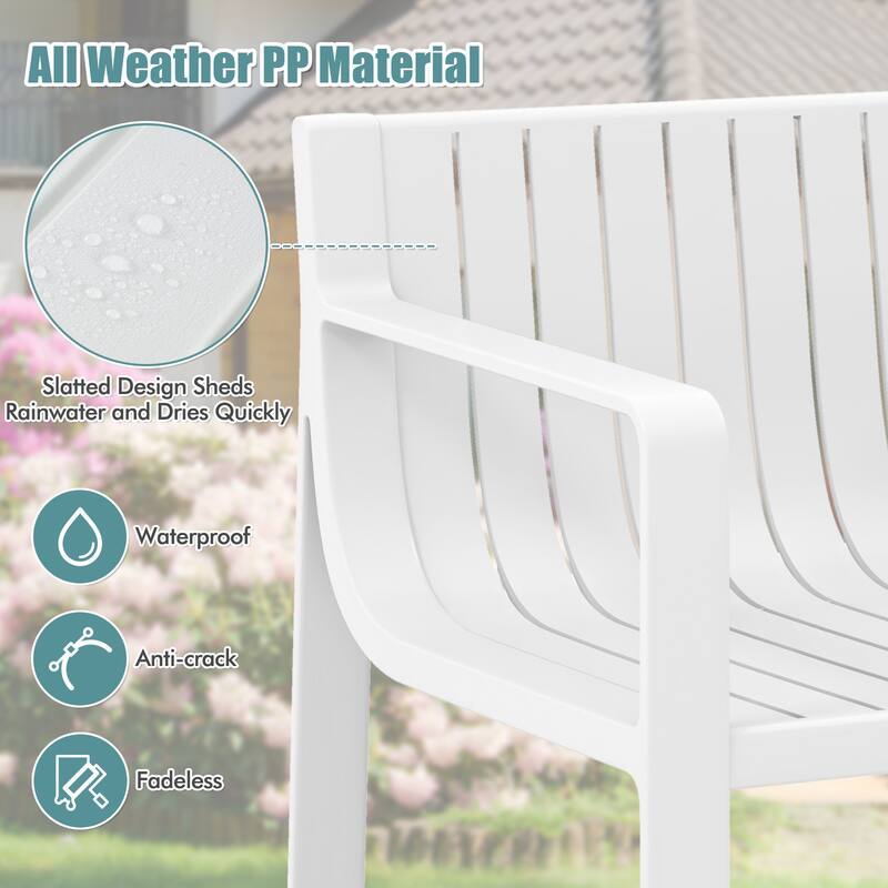 Costway Patio Chairs Set of 2/4 Weather-resistant Plastic Outdoor