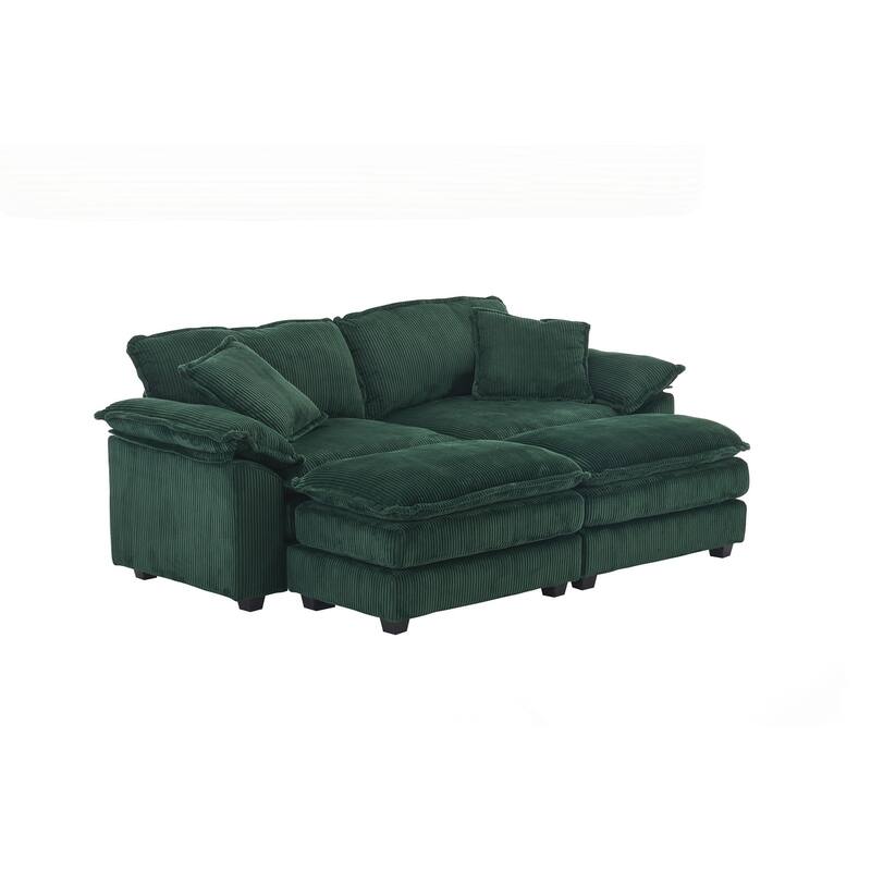 2-seats Sofa With 2 Back Pillows
