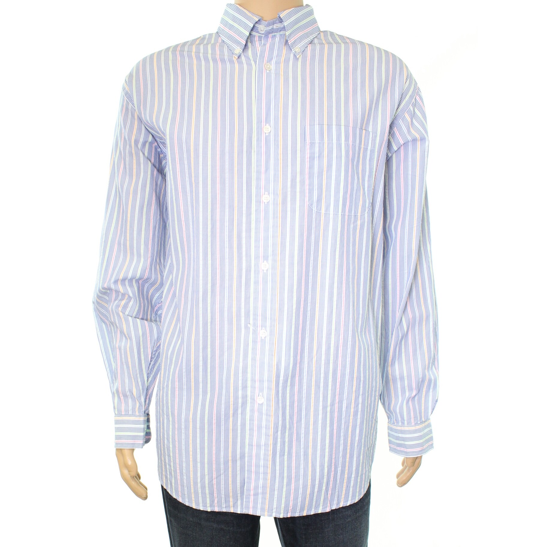 Shop Brooks Brothers New Blue Madison Fit Mens Size Xl Button Down