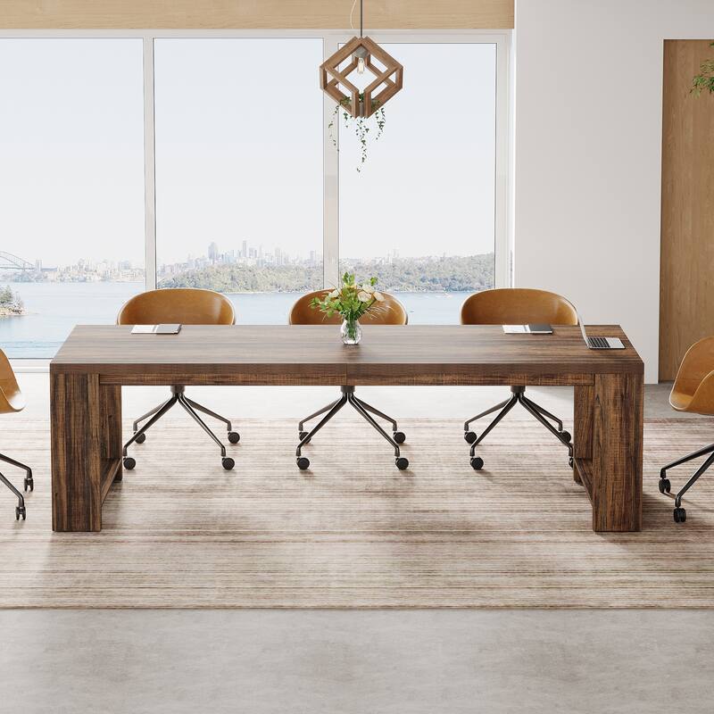 7 ft Conference Table for 6 to 8 People - 86.6" L x 27.6" W x 29.5" H