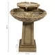 preview thumbnail 4 of 5, 2-Tier Beveled Flower Outdoor Water Fountain 28" Garden Patio Feature