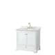 Option White, Gold Trim, White Carrara Marble Top