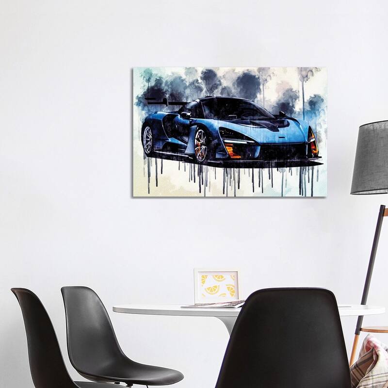 iCanvas "Mclaren Senna 2018 P15 Supercar Racing Car Hypercar" by Sissy Angelastro Canvas Print - 26x40x1.5