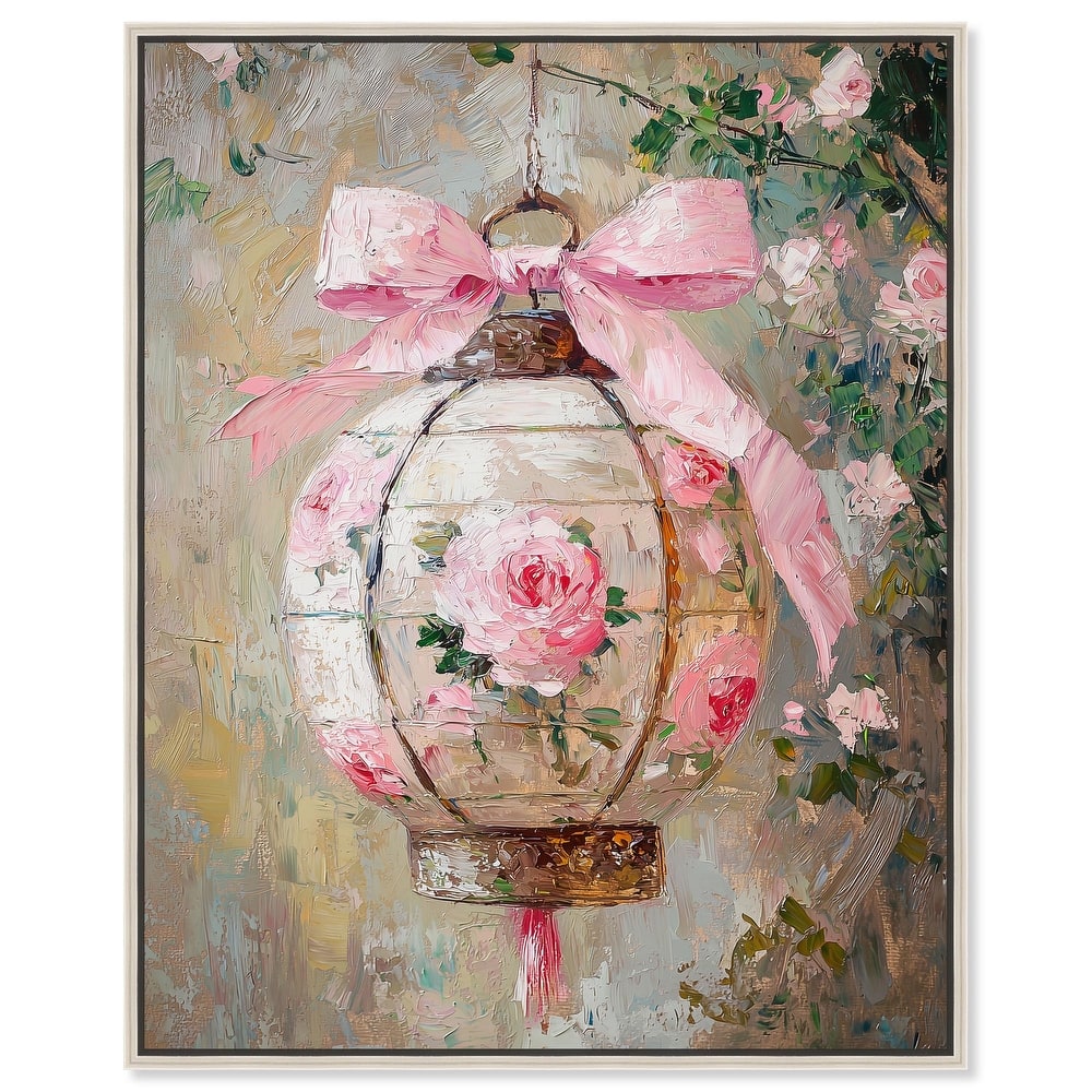 Rose Garden Lantern Canvas by Art Remedy