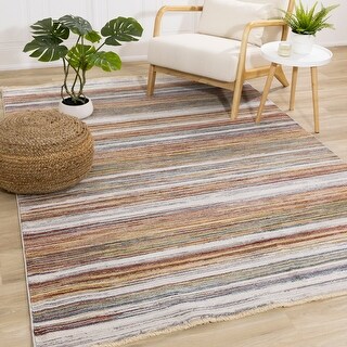 Alpine Rug Co. Olivia Multicolor Distressed Stripes Rug - Bed Bath ...