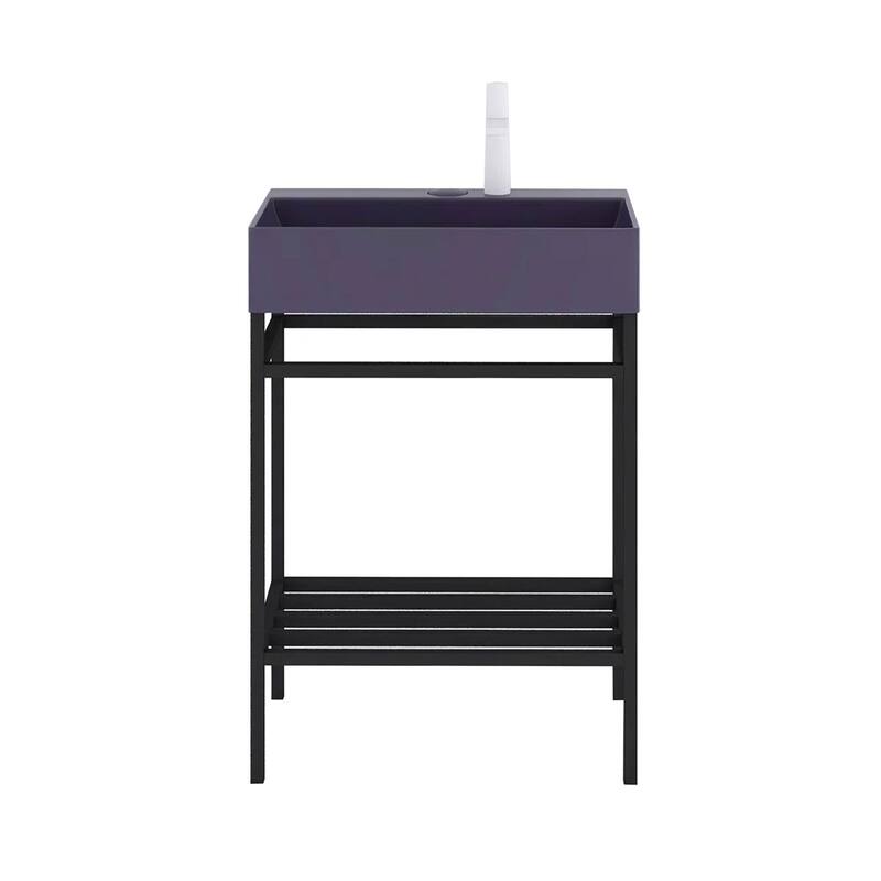 24" Freestanding Bathroom Vanity with Ceramic Sink - 23.62'' x13.98'' x 33.46''