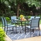 preview thumbnail 11 of 37, MAISON ARTS Patio Dining Set 7 Piece Metal Rectangle Table and 6 Textilene Chairs