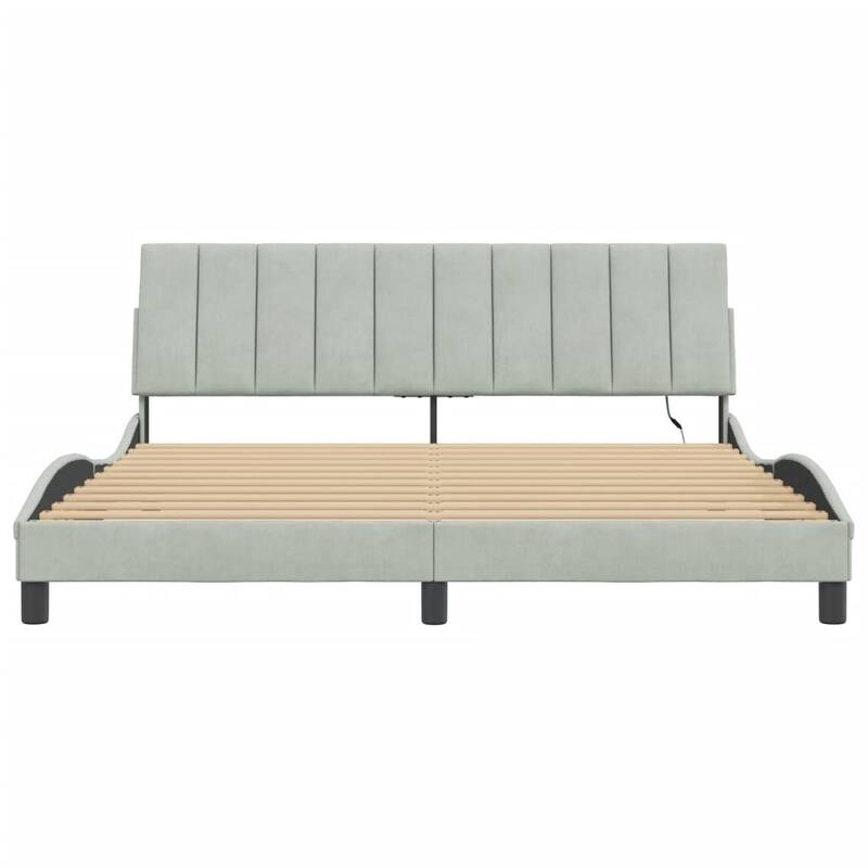 vidaXL Bed Frame with LED Lights Platform Bed Base Bedroom Furniture Velvet