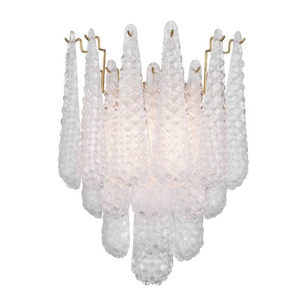 slide 2 of 11, Crystorama Lighting Group OLL-6002 Ollie 2 Light 19" Tall Wall Sconce Aged Brass / Clear