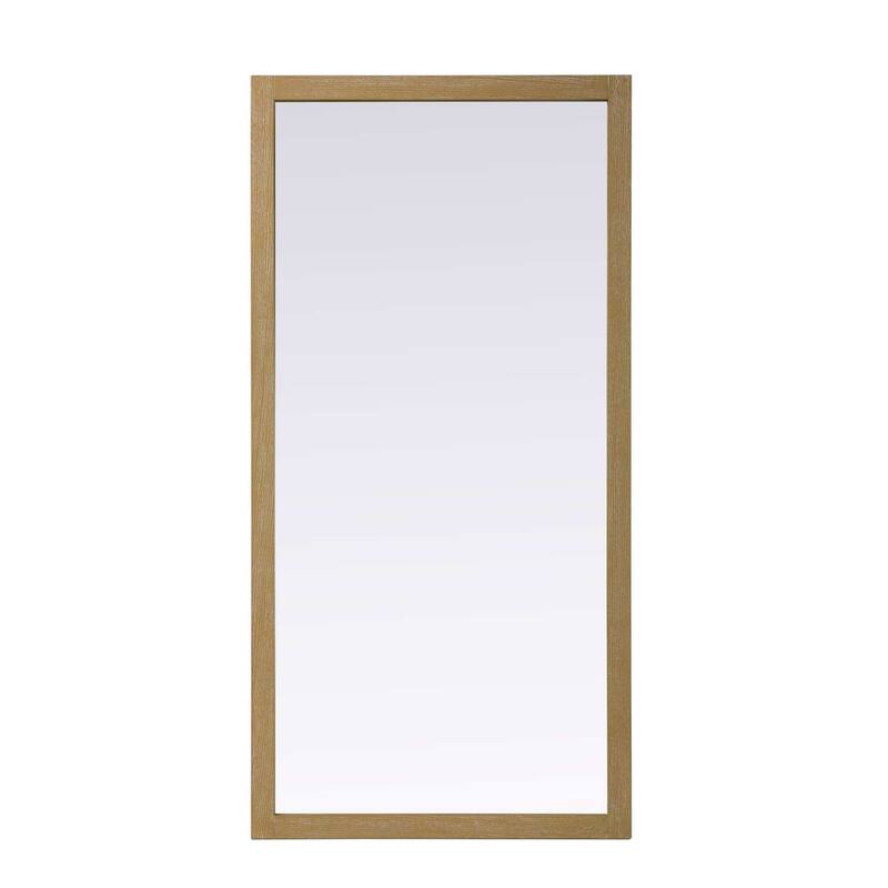 Solene Wooden Rectangle Mirror (60-72 x 36 in.) - Linen Oak - 72" x 36"