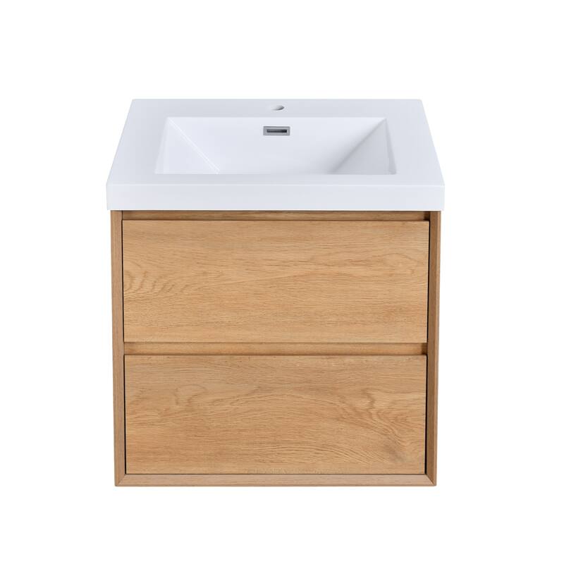 Prismella 24" 30'' Wall Mounted Bathroom Vanity with Top, Floating Cabinet Sink Combo