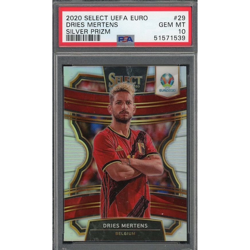 Dries Mertens 2020 Select UEFA Euro Silver Prizm Soccer Card #29 PSA 10 - 8'6" x 11'6"